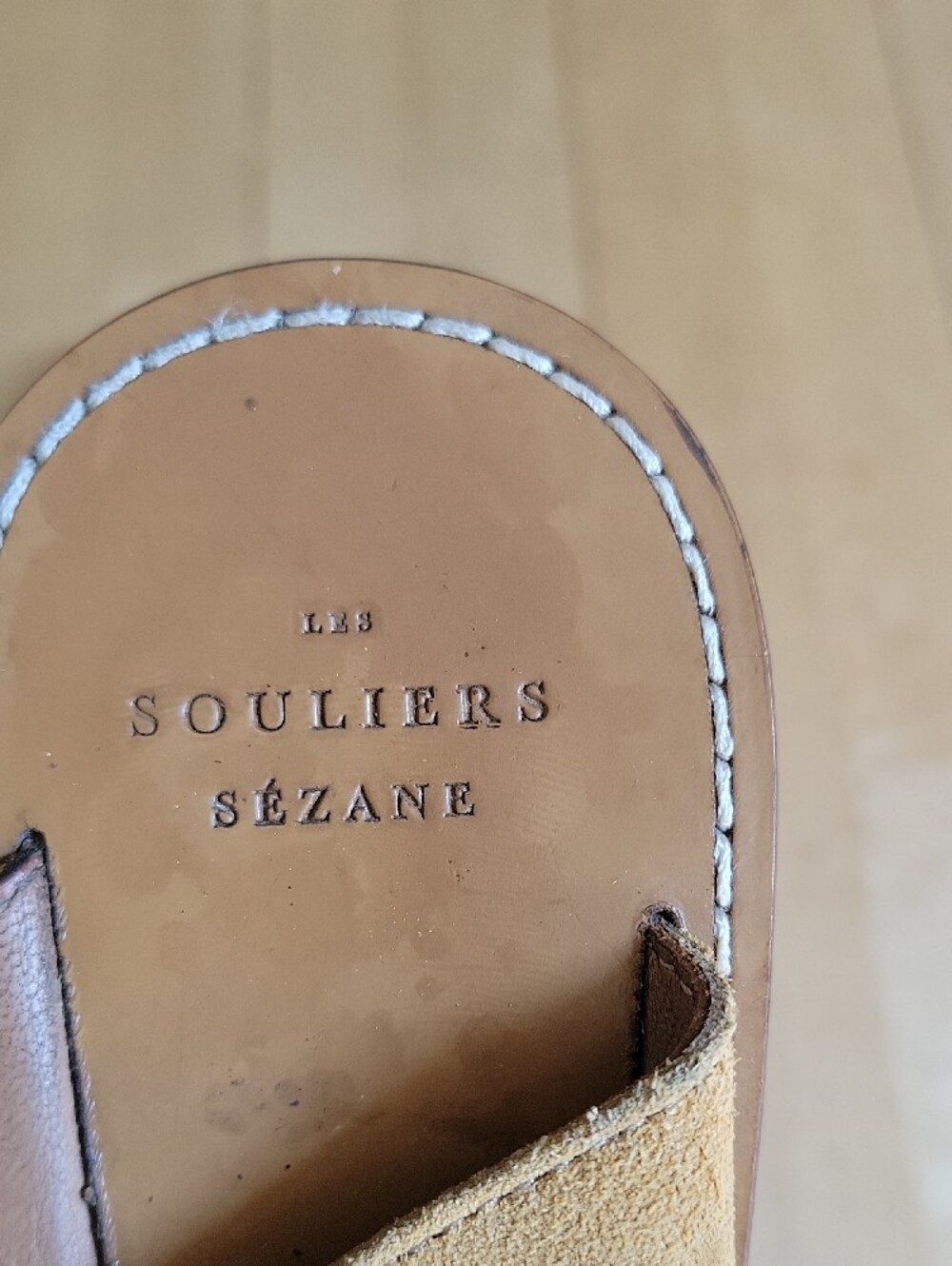 Sezane Jade Low Mules Tan Suede Slide Sandals with Silver Turquoise Buckles - 37 - Picture 4 of 13